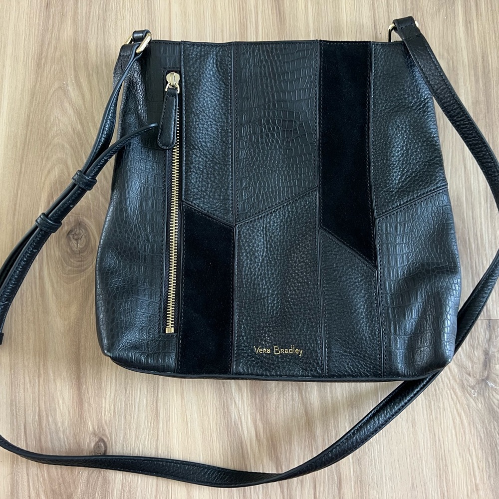 NEW NWT Vera Bradley Genuine Leather Molly Crossbody Purse Bag Suede MSRP $228